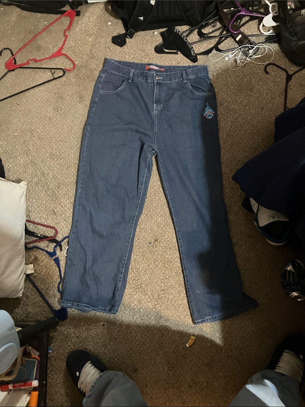 JNCO reproduction jeans baggy more straight leg than wide leg 34 x 43
